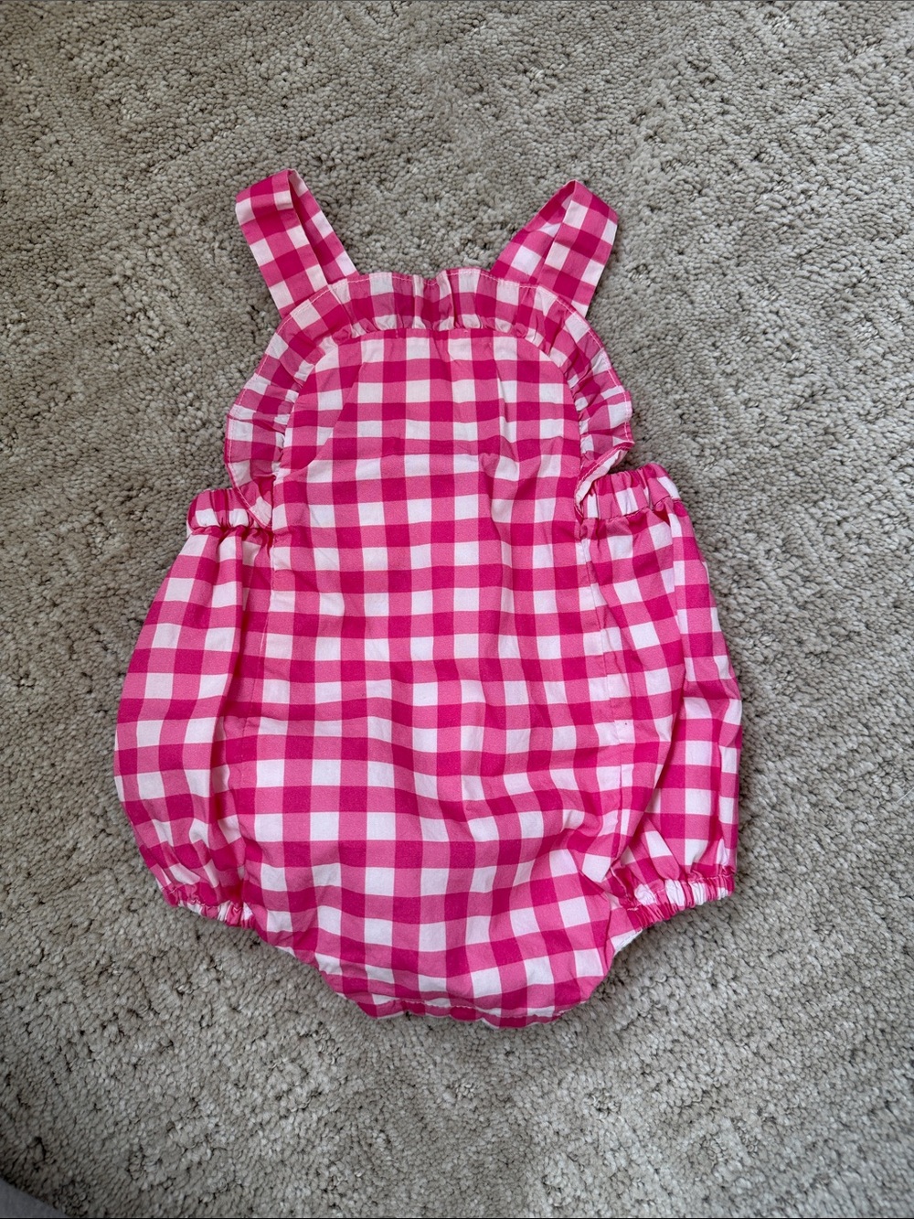 Jacadi Pink Gingham Baby Romper 6mo